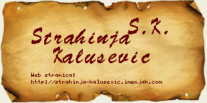 Strahinja Kalušević vizit kartica